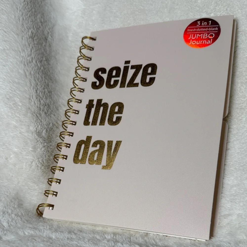 Seize the Day Spiral Journal Doodle Sketch Notebook Lines Dots Sketchbook NWT